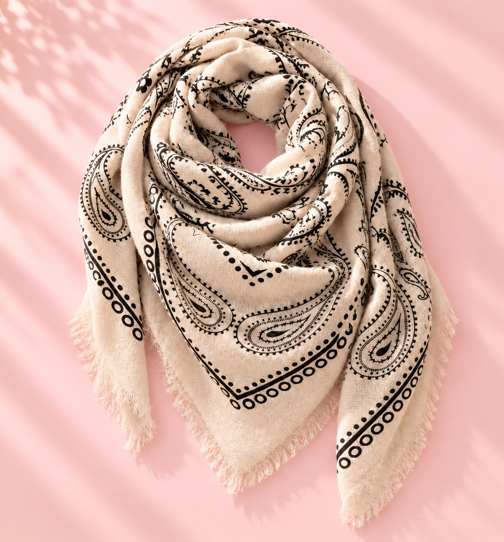 KUSCHELWEICHES PAISLEY TUCH IN TAUPE/BEIGE/BRAUN