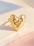 HERZRING GOLD (GEHÄMMERT) - VERSTELLBAR