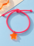 LUME CHARMS ARMBAND NEONPINK/ORANGE mit STERN