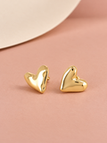 HERZ-OHRSTECKER GOLD (GEHÄMMERT)